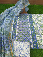 Cotton dress material with chanderi duptta