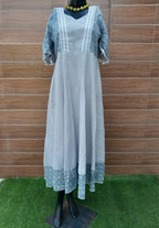 Steel Grey Color Cotton Dress