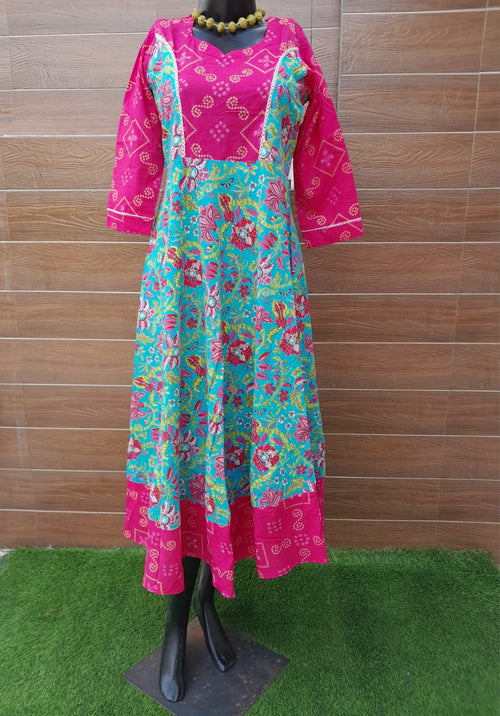 Sea Green With Rani Color Cotton Dress