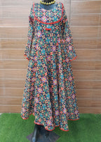 PATOLA PRINT WITH BLACK MUSLIN SILK DRESS WITH LINING