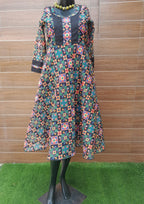 PATOLA PRINT WITH BLACK MUSLIN SILK DRESS WITH LINING