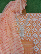 Pink color cotton gotta patti suit