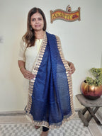 DARK BLUE COLOR KOTA DORIYA DUPTTA WITH GOTTA WORK