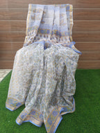 Hand Block Print Kota Doria Saree