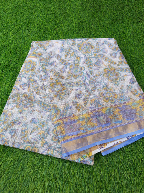 Hand Block Print Kota Doria Saree