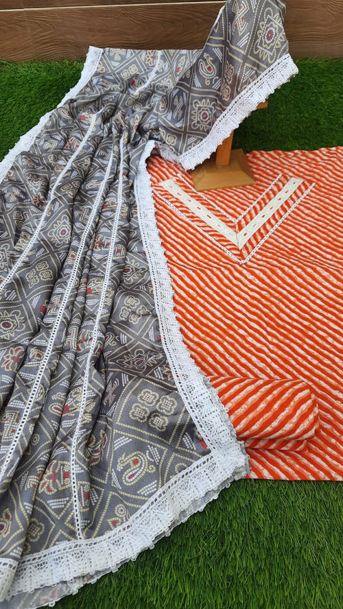 Hakoba chiken designer cotton suit with dupatta