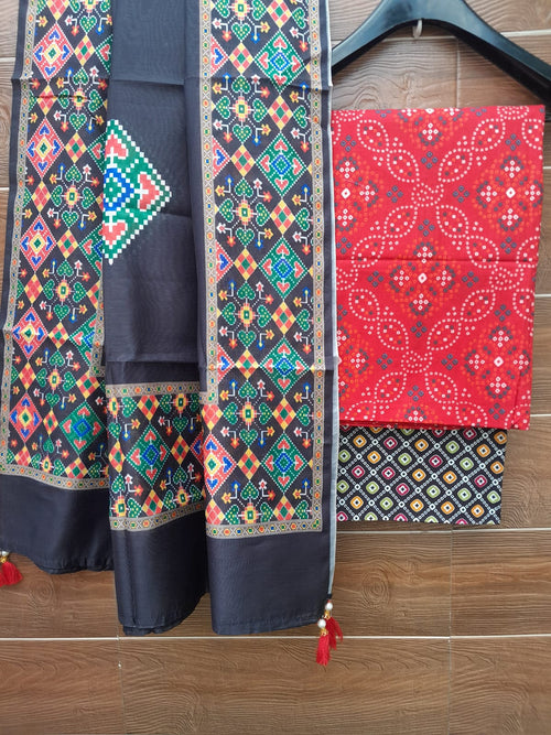 Cotton suit with patola print dupatta
