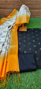 Black color banarsi silk with zari weaving meenatifli dupatta