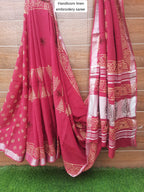 RANI HANDLOOM LINEN SAREE WITH EMBROIDERY WORK