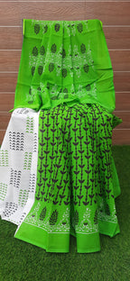 Pastel Green Color Cotton Saree