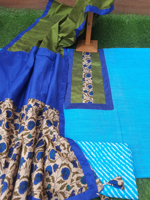 Designer patch work cotton dress material with dupatta