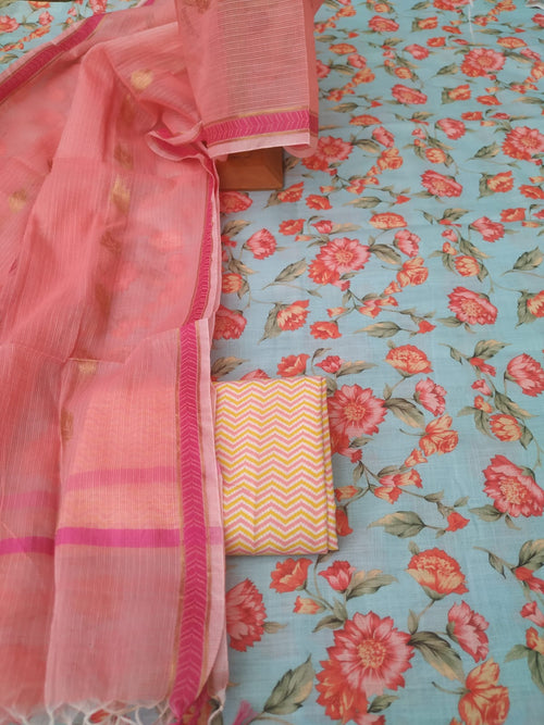 Pure Linens handloom with kota doriya duaptta