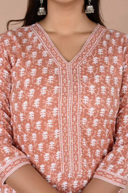 Pastel color Cotton suit with mulmul cotton dupatta