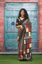 black color Cotton Saree - Aaditri fab