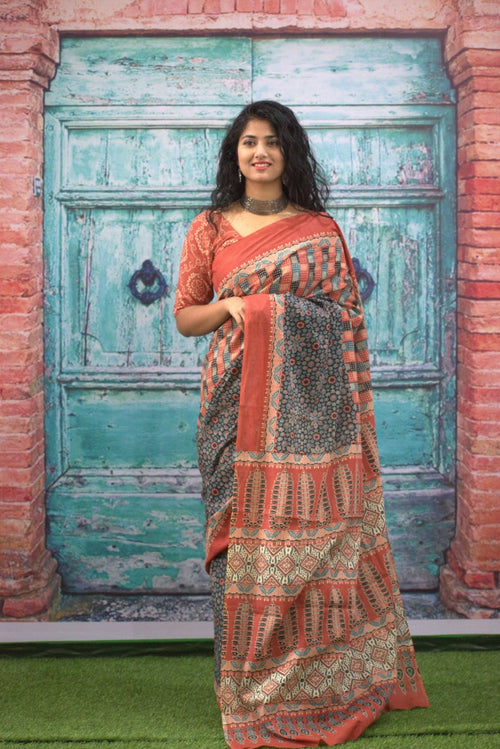 Pastel color mulmul cotton saree