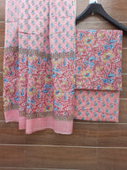Pastel color pure cotton material with mulmul cotton dupatta