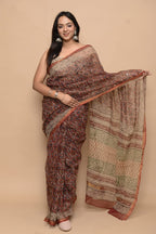 Maroon Color Pure Kota Doria Saree