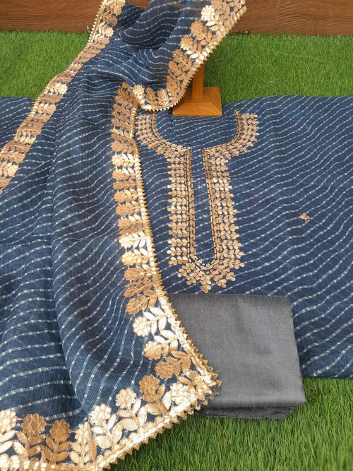 Gary colour laharia print gotta patti work suit