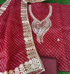MAROON COLOUR LAHARIYA KOTA GOTTA PATTI SUIT