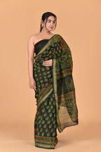 Ajrakh print Maheshwari silk saree