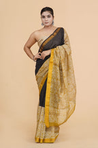 Black color Maheshwari silk saree