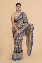 Bagru print Maheshwari silk saree