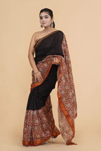 Black color Maheshwari silk saree