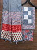 Greyl color cotton suit with designer dupatta