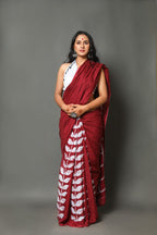 Maroon Color Soft Mulmul Cotton Saree