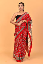 Rad color Mulmul cotton saree