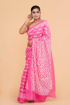 Pink Color Mulmul Cotton Saree