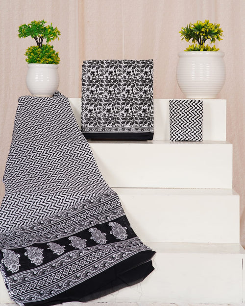 Black color cotton mulmul suit