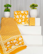 Cotton suit with mulmul dupatta