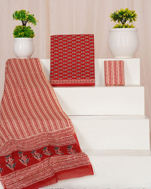 Soft mulmul cotton dupatta set