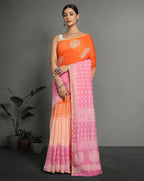 Soft mulmul cotton hand block print saree