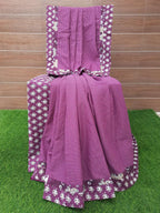 Wine Color Designer Handloom Cotton Katha Weaved Saree