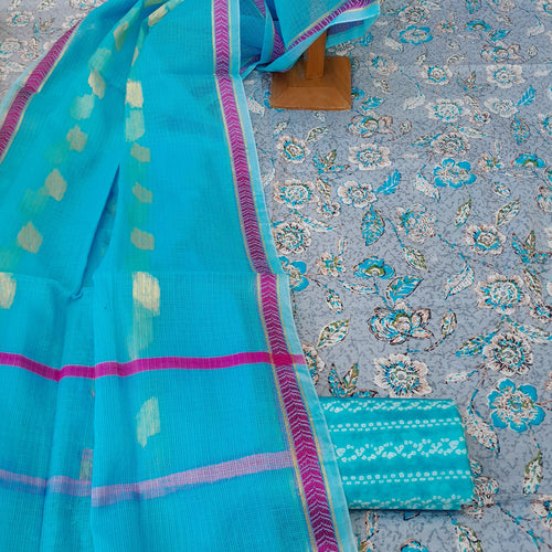 Cotton suit with kota dupatta