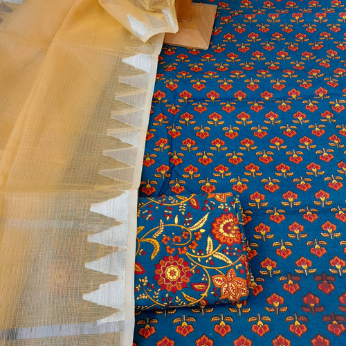 Cotton suit with kota dupatta