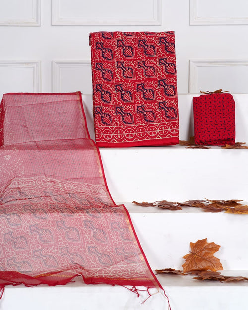 Cotton suit with kota dupatta