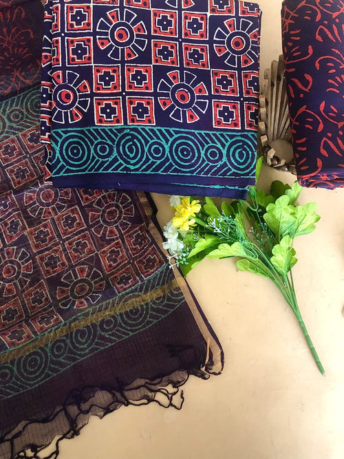 Cotton suit with kota dupatta