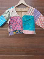 Multicolor cotton patch work cotton blouse