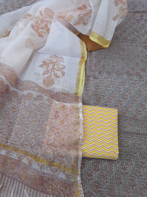 Kota doriya hand block print suit