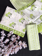 Beautiful cotton suit with mulmul dupatta
