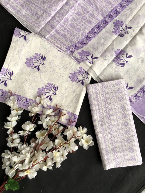 Beautiful cotton suit with mulmul dupatta