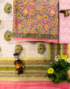 Cotton suit with cotton mulmul dupatta set