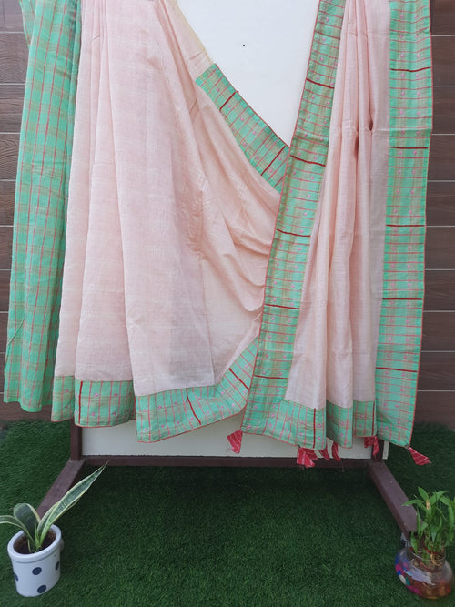 Designer Pastel Color Handloom Silk Embroidery saree