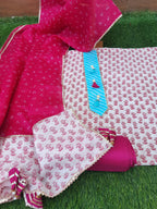 Chanderi Silk Dress Material With Kota Dupatta