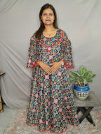 PATOLA PRINT WITH BLACK MUSLIN SILK DRESS WITH LINING