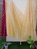 Lemom Yellow Color Kota Doriya With Embroidery Saree