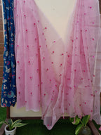 Light Pink Color Kota Doriya With Embroidery Saree